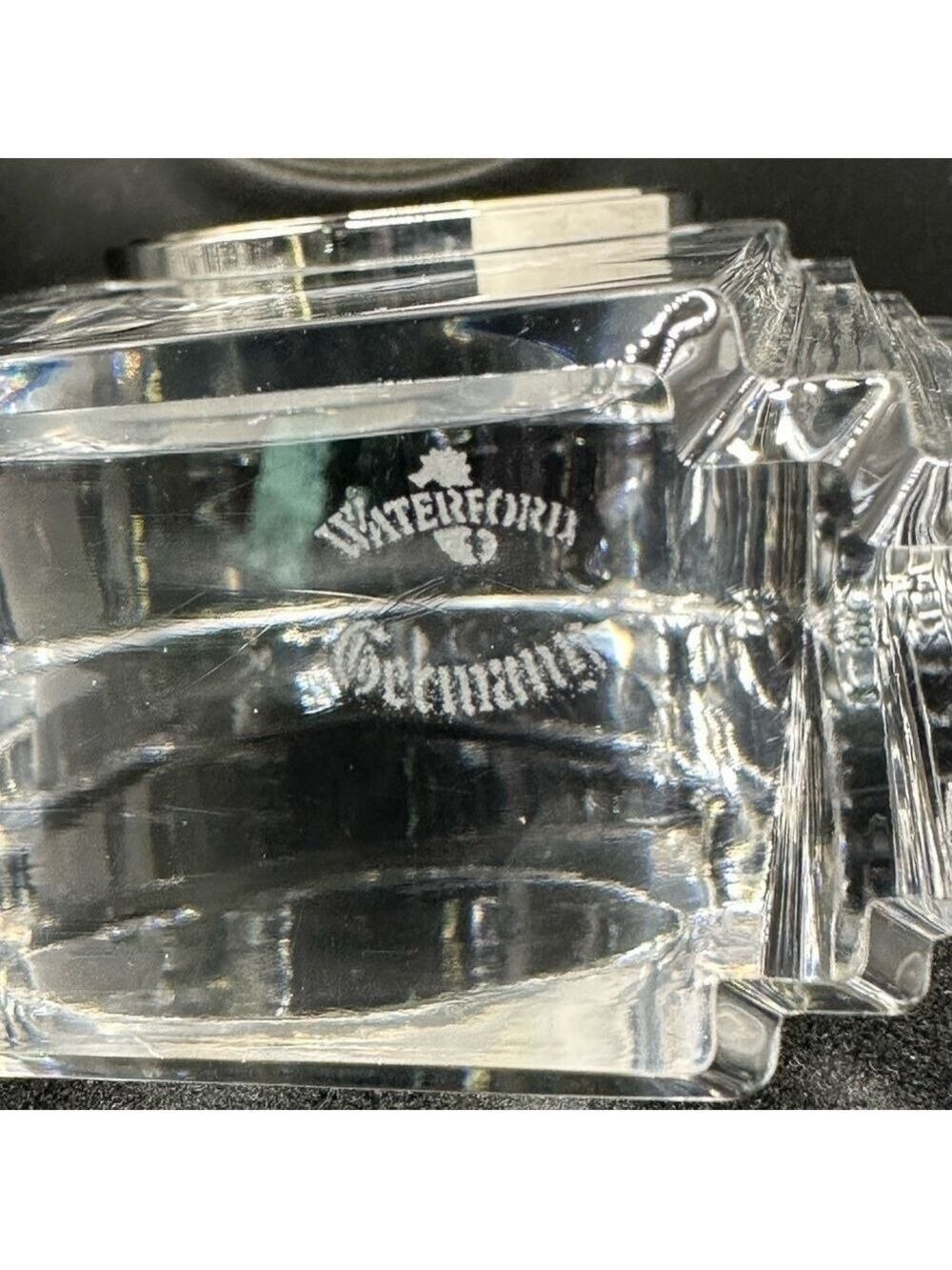 Waterford Crystal Art Deco Clock - Large 7" Tall - Picture 15 of 16